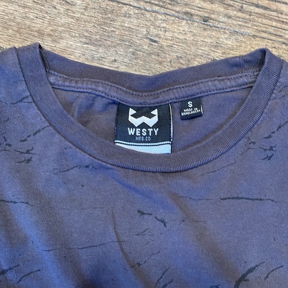 WESTY MFG CO. Rad grey golden yellow and white t shirt 80s 90s style - Picture 2 of 6